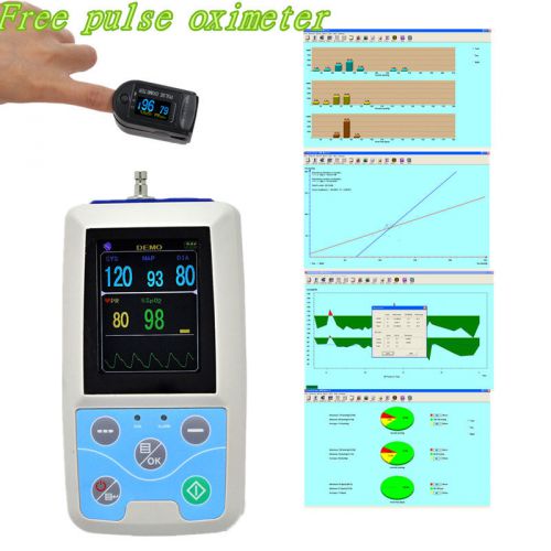 New abpm +spo2 ambulatory blood pressure monitor+automatic 24h bp measurement a for sale