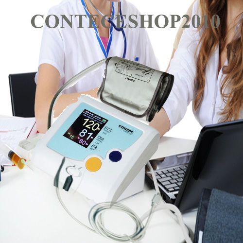 Contec lcd blood pressure monitor, adult nibp&amp;spo2, electronic sphygmomanometer for sale