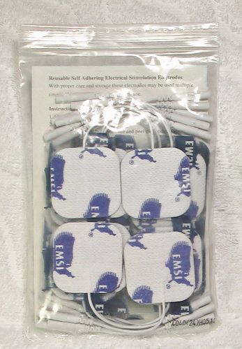 24 EMSI Electrical tens Stimulation Electrodes - 1.5&#034; x 1.5&#034; New Fits TENS 7000