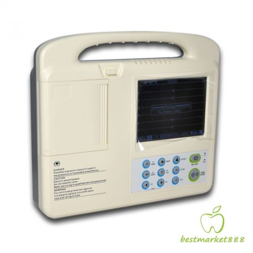 250 Cases Portable Digital 3-channel Electrocardiograph ECG /EKG Machine 5&#034;