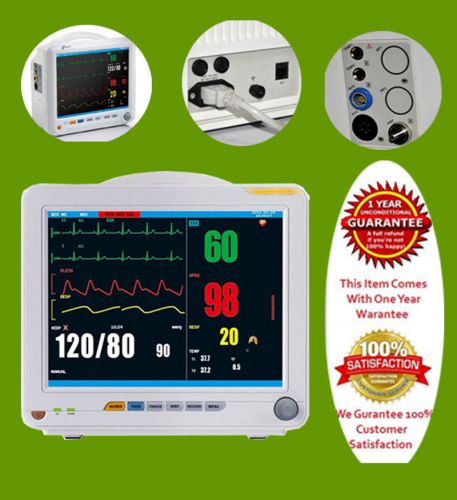 12.1&#034; portable vital signs icu patient monitor (ecg nibp spo2 pr/hr temp resp) for sale