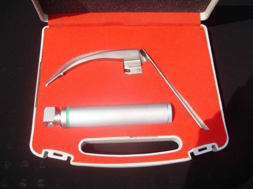 Fiber optic heine laryngoscope with flexible tip- set-1 c cell handle+ blade #3 for sale