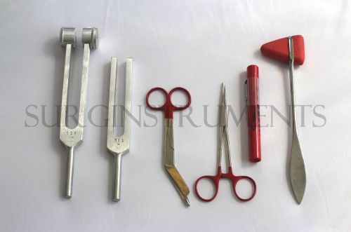 6 piece red medical kit - diagnostic emt nursing surgical ems student paramedic for sale