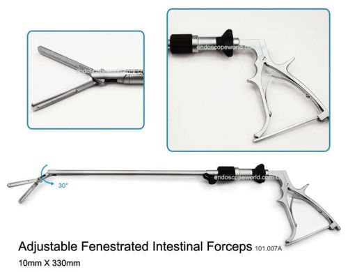 New Adjustable Fenestrated Intestinal Forceps 10X330mm