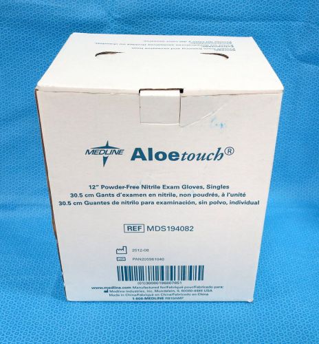Medline MDS194082 Aloetouch Powder-Free Nitrile Exam Gloves, Singles (Bx of 100)