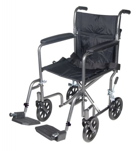 Drive medical economy transport chair, 19 inch, silver for sale