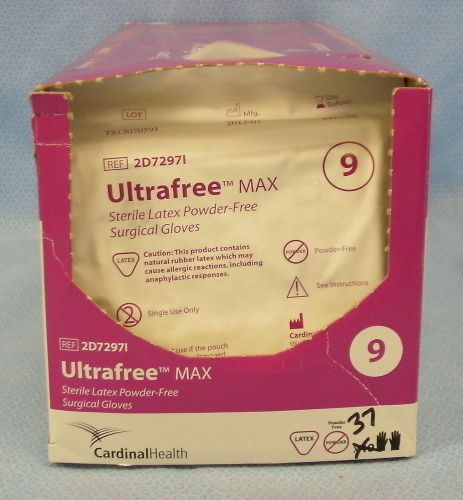 37 pkg/pr  Cardinal Health Ultrafree Max Latex Surgical Gloves #2D7297I