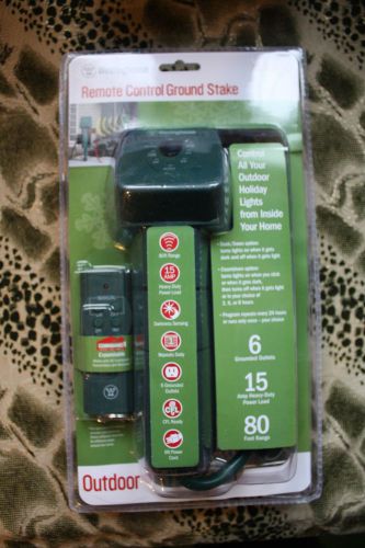 Westinghouse T26119  (GS606)Green 6-Outlet Remote Control Ground Stake Brand NEW