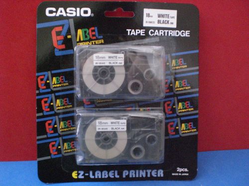 2-Pack Casio 18mm IR-18WE2S White Tape Black Ink New &amp; Sealed