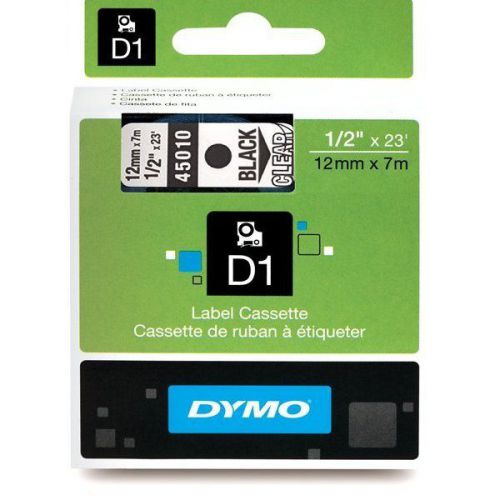 Dymo 45010 Blk/Clr 1/2&#034; Tape  D1 LabelManager LabelPoint Tape 45110