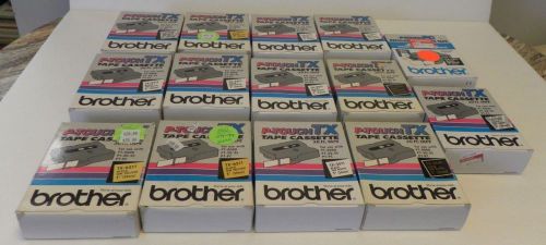 Lot 14 Brother TX PC P-Touch Tape Cassettes TX-1511 2511 6511 3541 black white +