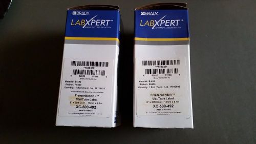 Brady labxpert (2) label cartridges freezerbondz ii xc-500-492 0.5&#034; x 30&#039; for sale