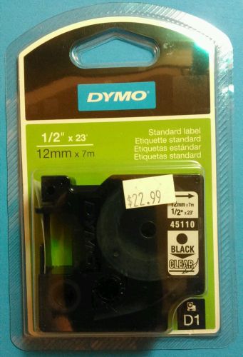 dymo tape on clear 45110