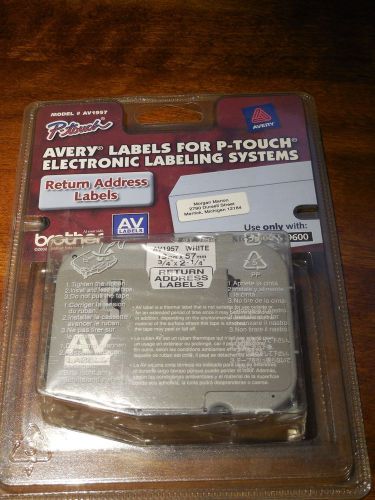 Brother av-1957 return address labels for p-touch labeling; avery for sale