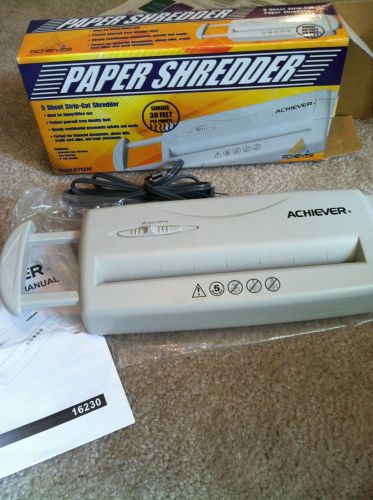 Achiever Personal Paper Shredder Model # PS-012 Strip Cut 120V 5 Sheets