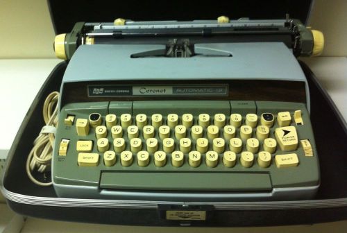 Vintage Smith Corona Coronet Automatic 12 Electric Typewriter w/Case &amp; Key