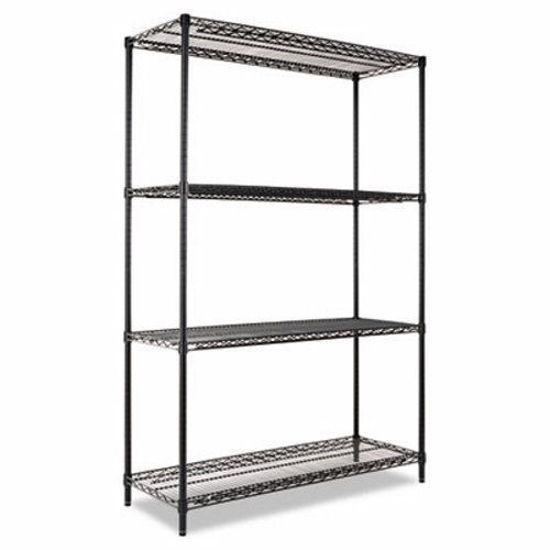 Alera wire shelving kit, 4 shelves, 48w x 18d x 72h, black (alesw504818bl) for sale
