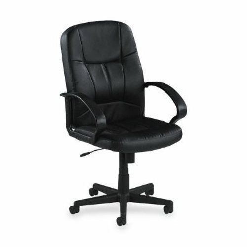 Lorell Managerial Mid-Back Chair,26&#034;x28&#034;x42-1/2&#034;,Black Leather (LLR60121)
