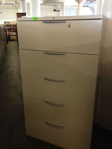 ***5 DRAWER LATERAL SIZE FILE CABINET by HAWORTH OFFICE FURN w/LOCK &amp; KEY***