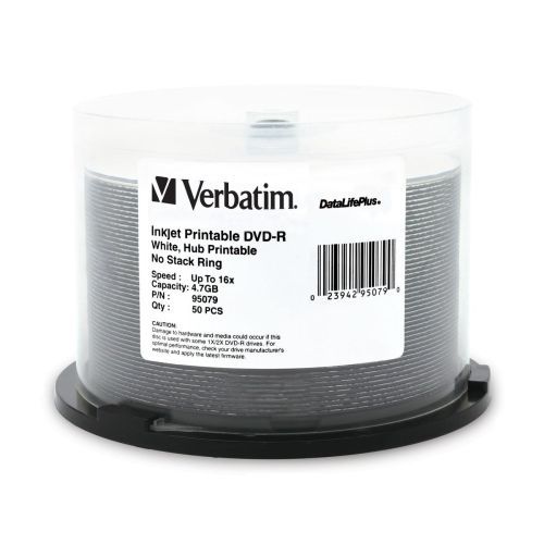 Verbatim datalifeplus 95079 dvd recordable - dvd-r - 16x - 4.7 gb -50 pack for sale