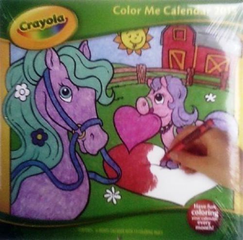 NEW Crayola Color Me Coloring Calendar 2015 Monthly Horses Pony Country Barn