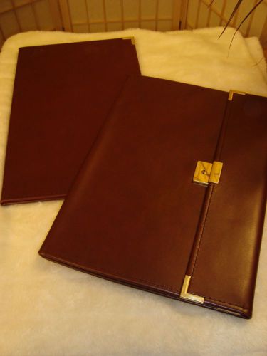 Pair Samsill 7004 &amp; Hazel Legal Size Burgundy Leather Business Planners Cases