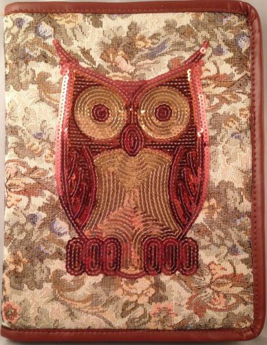 Sequin Owl Planner, 6-Ring Binder, Classic Size, Fits Filofax inserts