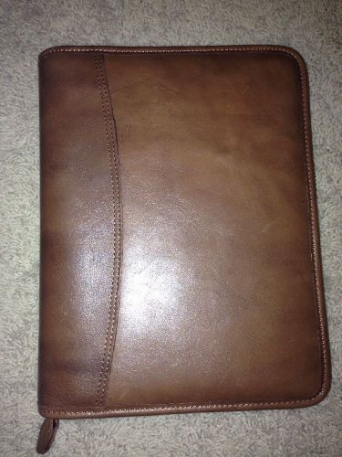 Day-Timer Brown Leather Planner. 10.5x8&#034;.