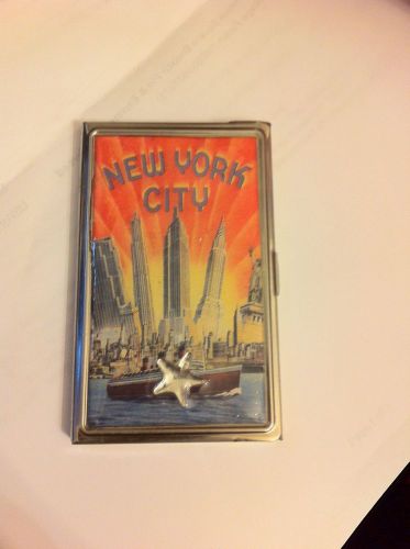 Retro new york city aluminum business card holder credit card case! for sale