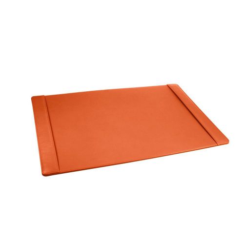 LUCRIN - Leather Desk Pad 2 sections - Smooth Cow Leather - Orange