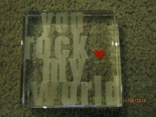 You Rock my World Love Valentines Day Heart Paperweight