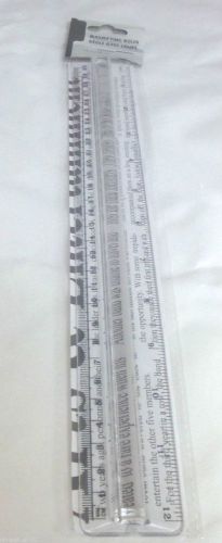 MAGNIFYING RULER 12&#034;/30CM THICK PLASTIC LOT OF 12