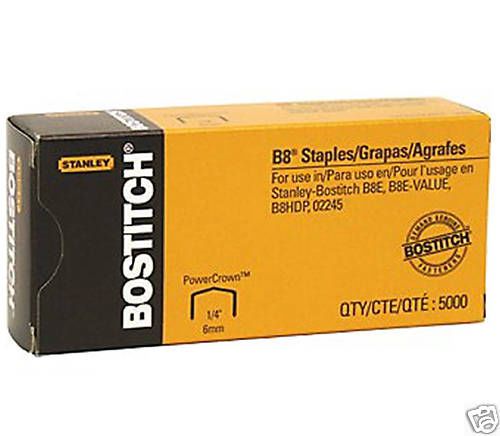 Lot of 3 boxes b-8 staples - stanley bostitch(5000/box) for sale