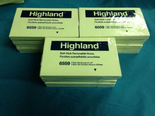 Lot of 18 Packs Highland 3x5 Self-Stick Removable Notes (6559) 100/Pad,1800 Tot