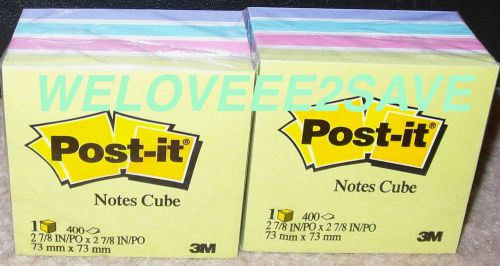3M POST-IT NOTES CUBE (3X3), 2 PACKS TOTAL - 800 SHEETS, ASSORTED COLOR