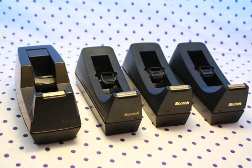 Lot of 4 scotch tape dispensers c-38 c-41 heavy desk office supplies accessories for sale