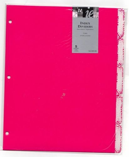 IE DECORATIVE 5 TAB DIVIDERS BRIGHT PINK