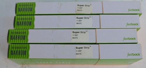 Lot of 4 Boxes of FastBack Super Strips Narrow White 11&#034; Binding Strips