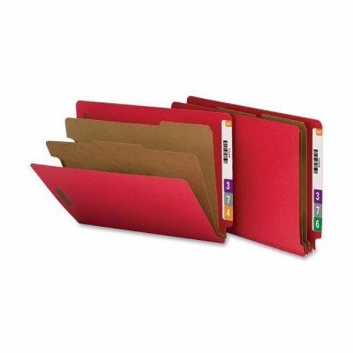 Nature Saver Classification Folders, End Tab, 2-Div, 10/BX, Red (NATSP17372)