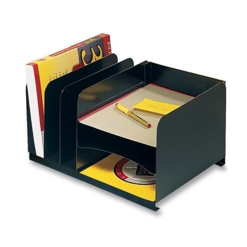 Vertical/horizontal combo organizer, six sections, steel, 15 x 11 x 8 1/8, black for sale