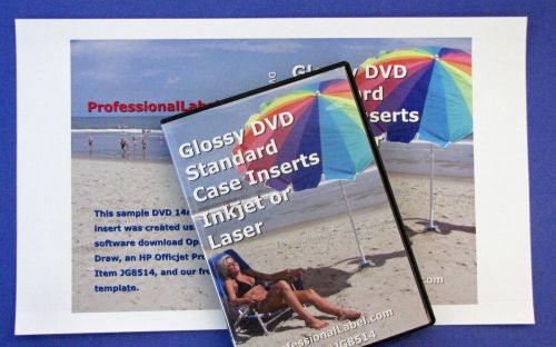 Dvd case inserts wraps glossy for inkjet or laser printers #jg8514 50 sheets for sale