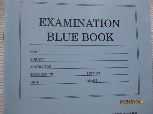 FINALS!! 10 Pack Exam Blue Books, Wide Rule 8-1/2 x 7, White, 8 Sheets/16 Pages