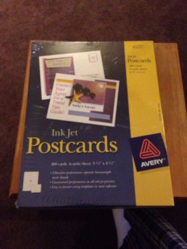 AVERY INK JET POSTCARDS #8577 - 400 Cards  4 Cards/Sheet  5 1/2&#034; x 4 1/4&#034;   NEW!