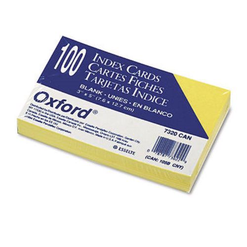 Oxford Unruled 3&#034; x 5&#034; Index Cards, 100 Count - Canary