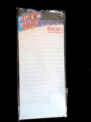 Christmas Note Paper List Pad Rudolph the Red Nose Reindeer 7&#034;x3&#034; 40 Sheets New