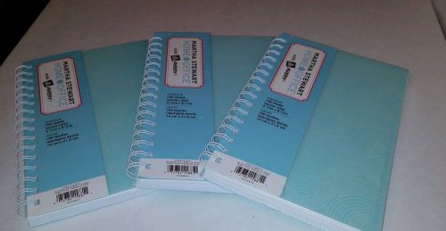 NEW Lot of 3 Martha Stewart Avery Blue Wave Spiral Notebook 5.5&#034; x 8.5&#034;