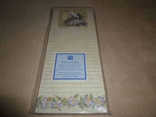 Crane &amp; Hibiscus 50 Sheet Magnetic Note Pad~8 1/2&#034; X 3 3/8&#034;, NEW IN PACKAGE