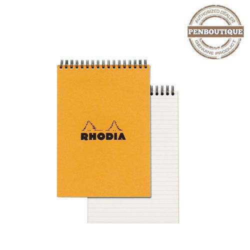 Rhodia wirebound lined orange notepads 6 x 8  1/4 for sale
