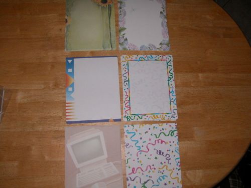 Paperdirect variety pack 5 fun letterhead papers; scribble, dragonfly &amp; 3 more for sale