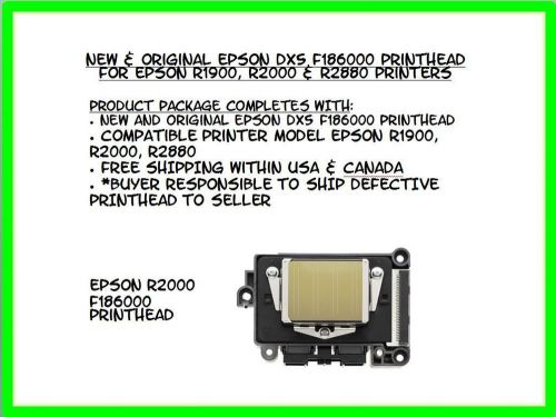NEW &amp; ORIGINAL EPSON DX5 F186000 PRINTHEAD FOR EPSON R1900, R2000 &amp; R2880